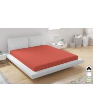Drap housse en coton bio 140 x 200 cm - Orange