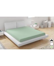 Drap housse en coton bio 140 x 200 cm - Vert