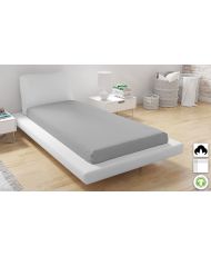 Drap housse en coton bio 90 x 200 cm - Argenté