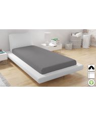Drap housse en coton bio 90 x 200 cm - Gris