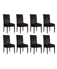 Housse de chaise en velours 56 x 48 x 48 cm - Noir