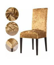 Housse de chaise en velours 56 x 48 x 48 cm - Doré
