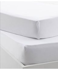Drap housse microfibre 140 x 190 cm - Blanc