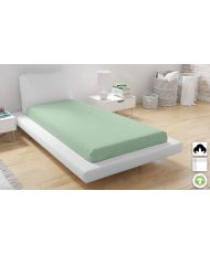 Drap housse en coton bio 140 x 200 cm - Vert
