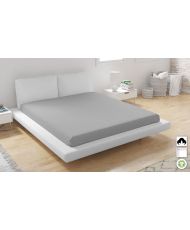 Drap housse en coton bio 140 x 200 cm - Argenté
