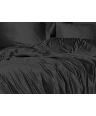 Parure de lit unie 140 x 200 cm - Noir