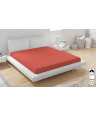 Drap housse en coton bio 140 x 200 cm - Orange