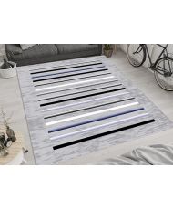 Tapis de salon à rayures 200 x 290 cm - Gris