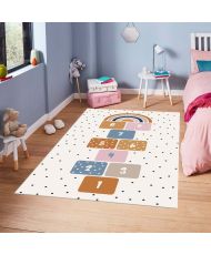 Tapis enfant Marelle 120 x 160 cm - Blanc