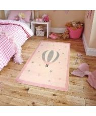 Tapis enfant MONGOLFIERE 80 x 150 cm - Rose