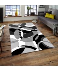 Tapis de salon ROUND 120 x 180 cm - Gris