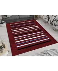 Tapis de salon à rayures 120 x 180 cm - Rouge