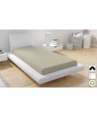 Drap housse en coton bio 140 x 200 cm - Beige