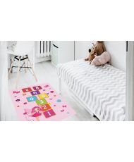 Tapis enfant Marelle 100 x 150 cm - Rose