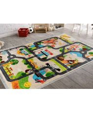 Tapis enfant Circuit de voiture 80 x 150 cm - Beige