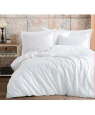 Parure de lit unie 240 x 220 cm - Blanc