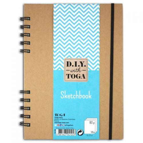 Carnet à dessin 80 pages blanches 128 g/m² avec spirale 15 x 21 cm Carnet à dessin 80 pages blanches 128 g/m² avec spirale 15 x 21 cm