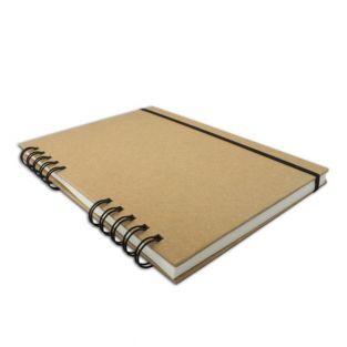 Carnet à dessin 80 pages blanches 128 g/m² avec spirale 15 x 21 cm