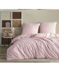 Parure de lit unie 240 x 220 cm - Rose