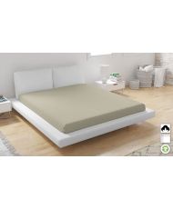 Drap housse en coton bio 140 x 200 cm - Beige
