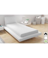 Drap housse en coton bio 90 x 200 cm - Blanc
