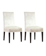 Housses de chaise en velours 56 x 48 x 48 cm - Blanc