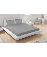 Ensemble drap housse 90 x 200 et Taie d'oreiller - Gris