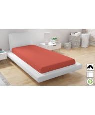 Drap housse en coton bio 140 x 200 cm - Orange