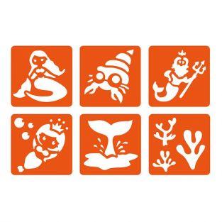 6 mini stencils - Mermaid