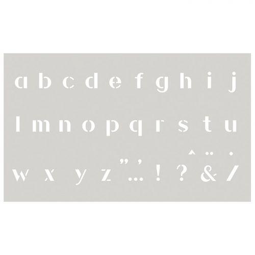 Stencil 12 x 20 cm - Small alphabet n°1 Stencil 12 x 20 cm - Small alphabet n°1