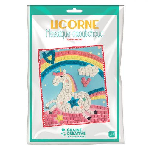 Coffret mosaïque en caoutchouc souple - Licorne Coffret mosaïque en caoutchouc souple - Licorne