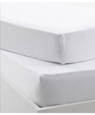 Drap housse microfibre 140 x 190 cm - Blanc