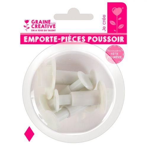 4 emporte-pièces à poussoir en plastique - Losange 4 emporte-pièces à poussoir en plastique - Losange