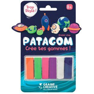 Gomme à modeler Patagom 6 couleurs - Cosmos