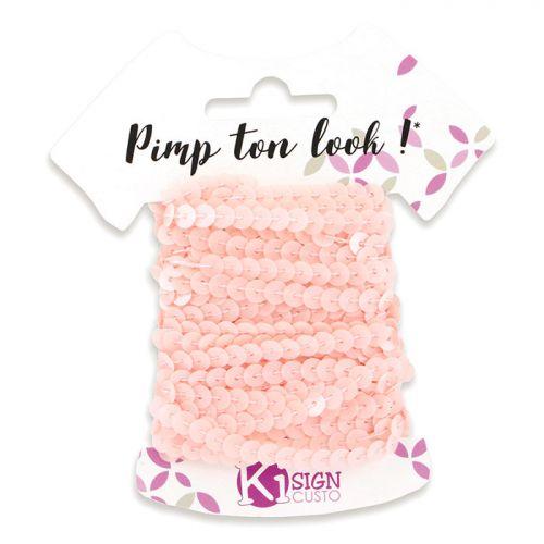 6 sequin ribbons 6 m - Marshmallow pink 6 sequin ribbons 6 m - Marshmallow pink