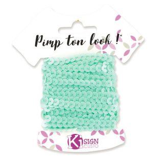 6 sequin ribbons 6 m - Matt water green