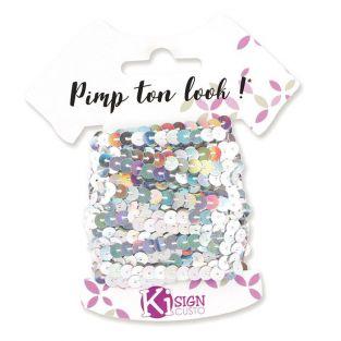 6 sequin ribbons 6 m - Silver