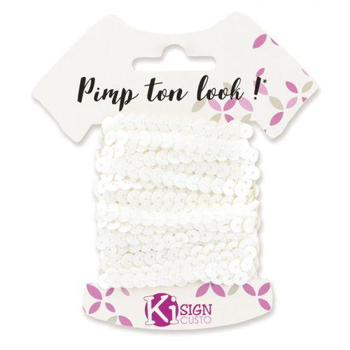6 ruban de sequins 6 m - Blanc 6 ruban de sequins 6 m - Blanc