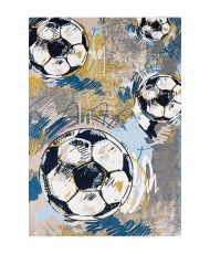 Tapis enfant FOOTBALL 80 x 150 cm - Gris