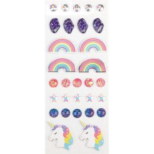 30 stickers 3D - Arc-en-Ciel