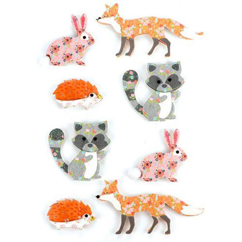 8 3D stickers - Animals of the forest 8 3D stickers - Animals of the forest