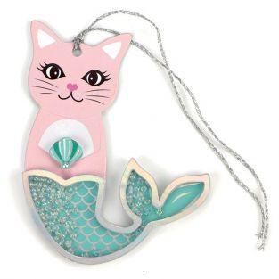2 étiquettes 3D shaker tags - Sirène chat