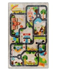 Tapis enfant Circuit de voiture 80 x 150 cm - Beige
