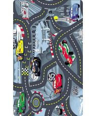 Tapis enfant Circuit de voiture 100 x 160 cm - Argenté