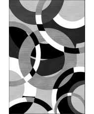 Tapis de salon ROUND 120 x 180 cm - Gris
