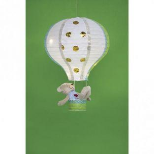 Lampion en papier Montgolfière à chassis métallique Ø 30 x 40 cm