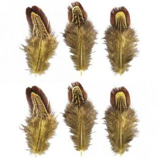 6 plumes décoratives - Jaune soleil