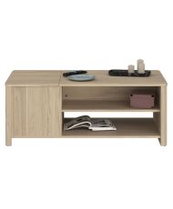 Rechteckiger Couchtisch BETTY - Papierbeschichtete Spanplatte - Eiche - Klassisch - 110 x 42 x 60 cm