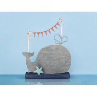 Silhouette en bois à customiser 20 x 16,5 cm - Baleine