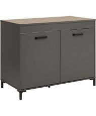 Meuble bas - Coloris Gris ombre - 118 x 60 x 95 cm - 2 Portes
